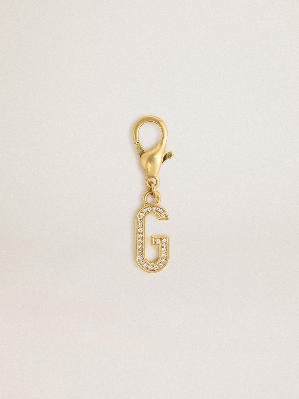 Letter G charm in gold-colored brass with crystals| Golden Goose