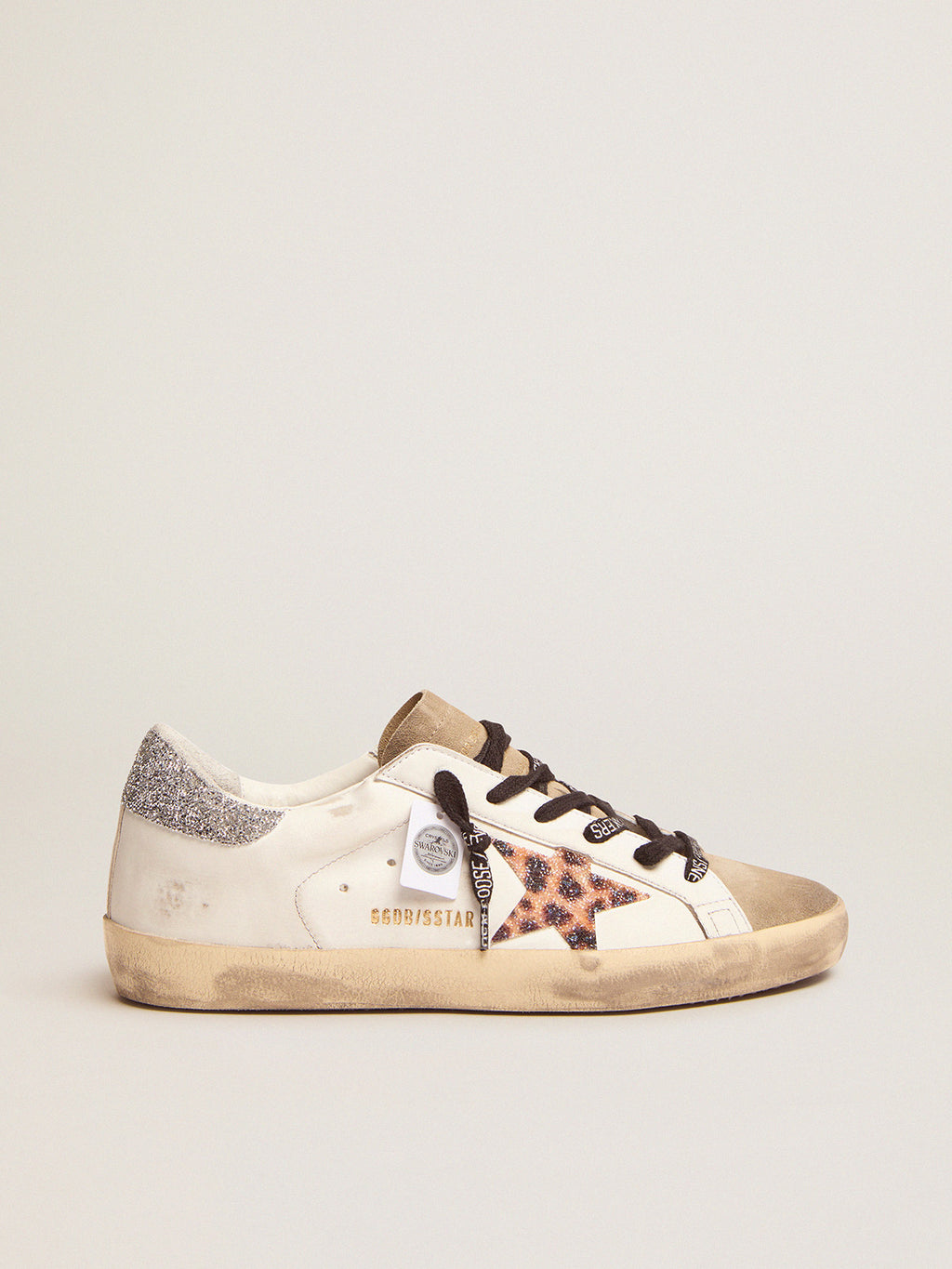 Women's Super-Star LTD with leopard print and crystal star| Golden Goose