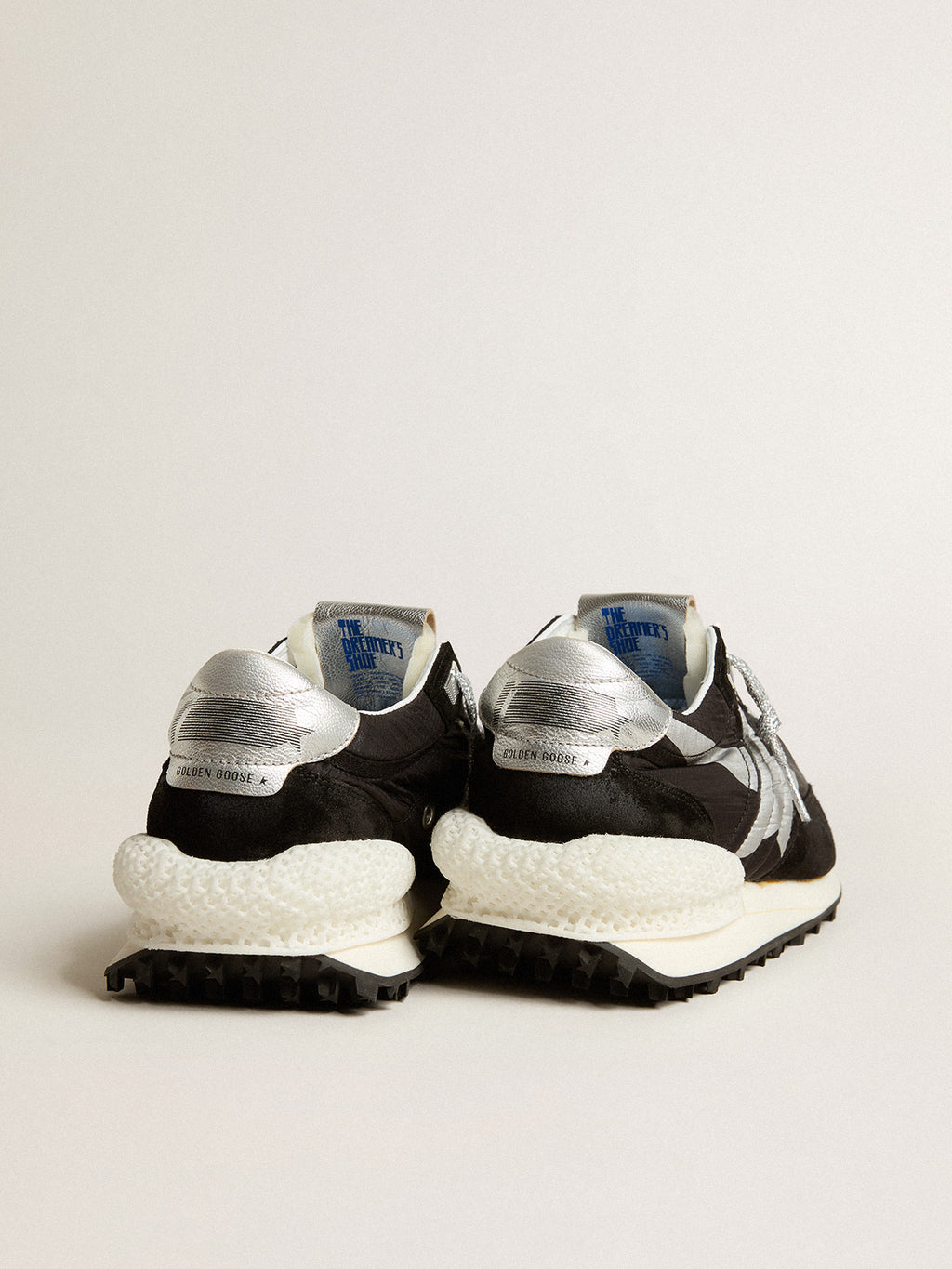 Men's Marathon with black ripstop nylon upper and silver star| Golden Goose