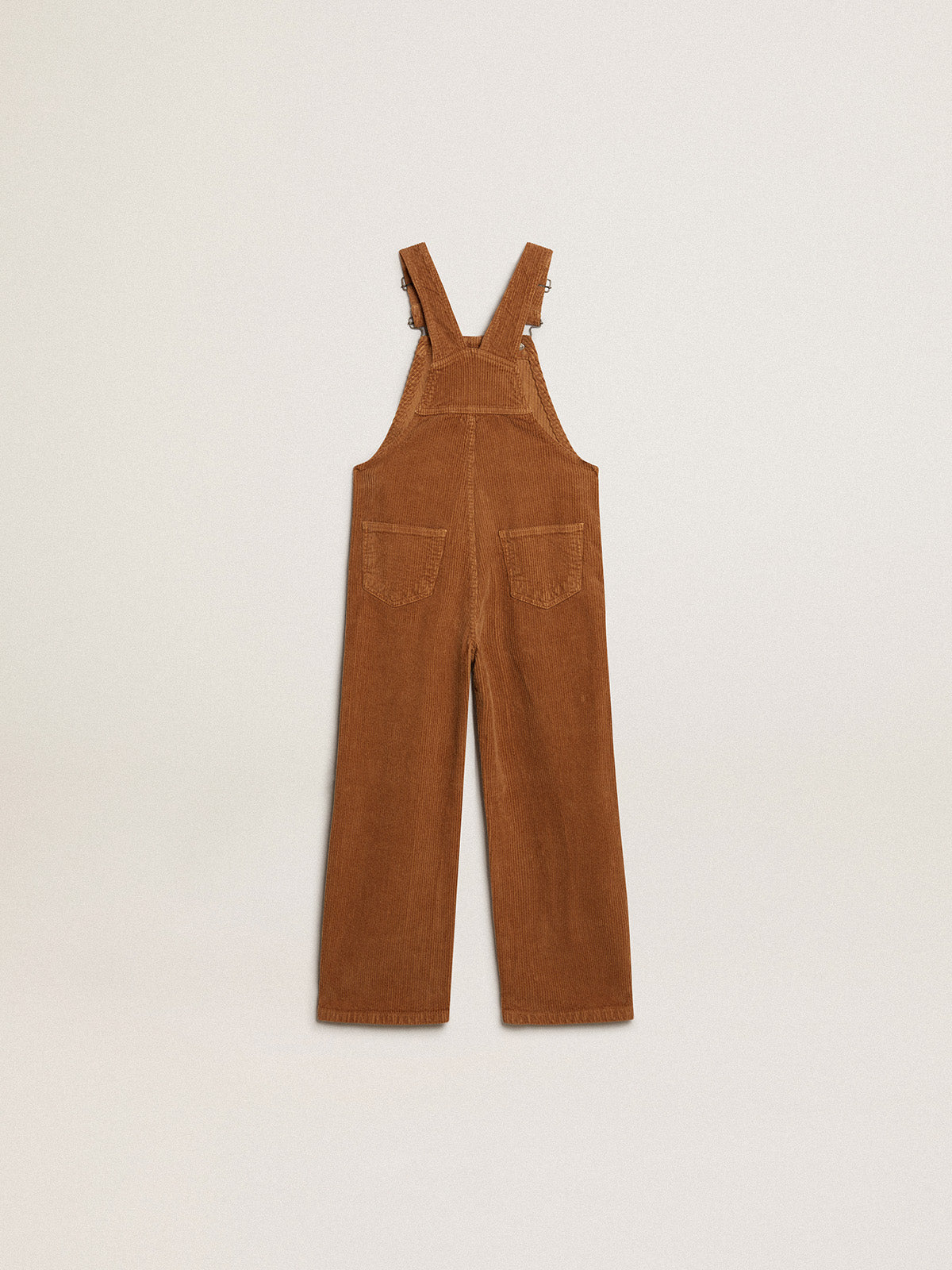 Overalls in bark-colored velvet-effect cotton| Golden Goose
