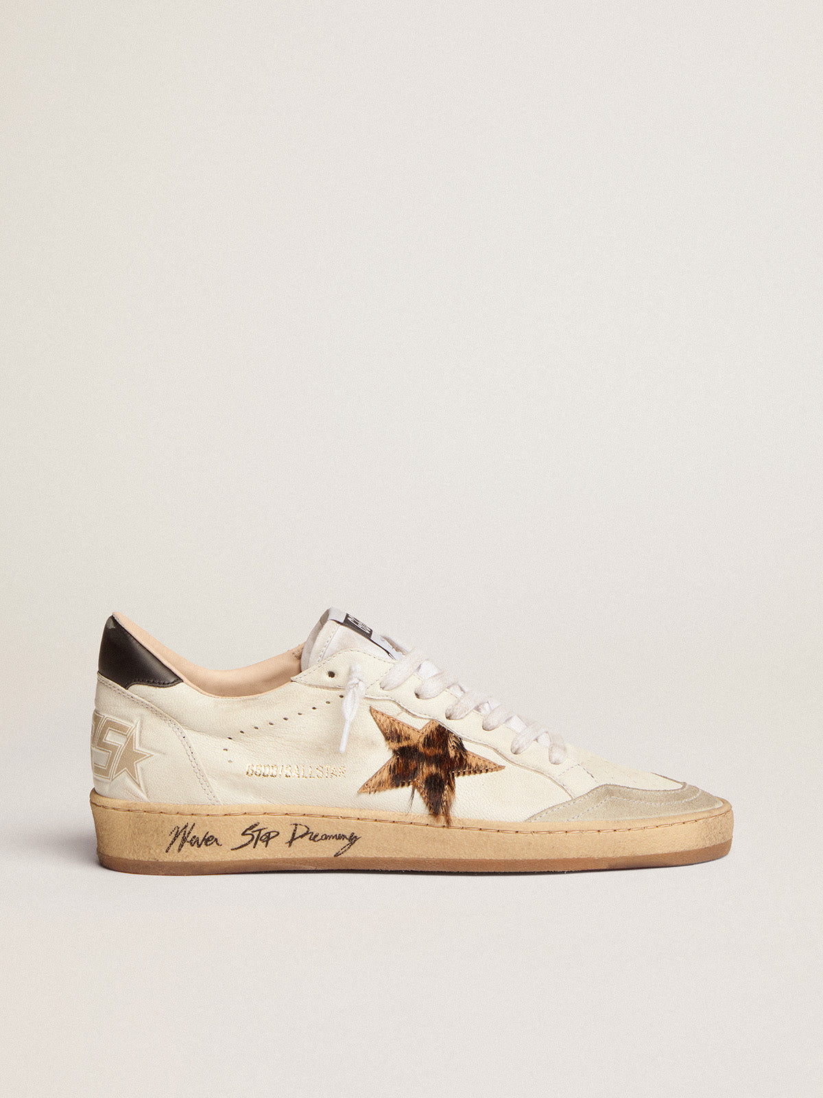 Women's Ball Star with leopard print pony skin star and black heel tab| Golden Goose