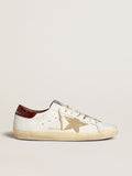 Men's Super-Star with sand suede star and red croc-print leather heel tab| Golden Goose