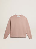 Powder-pink sweatshirt with reverse logo on the back - Jersey Capsule| Golden Goose