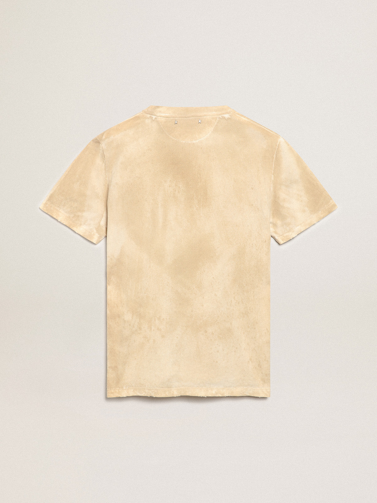 Women's bone white T-shirt with floral print| Golden Goose