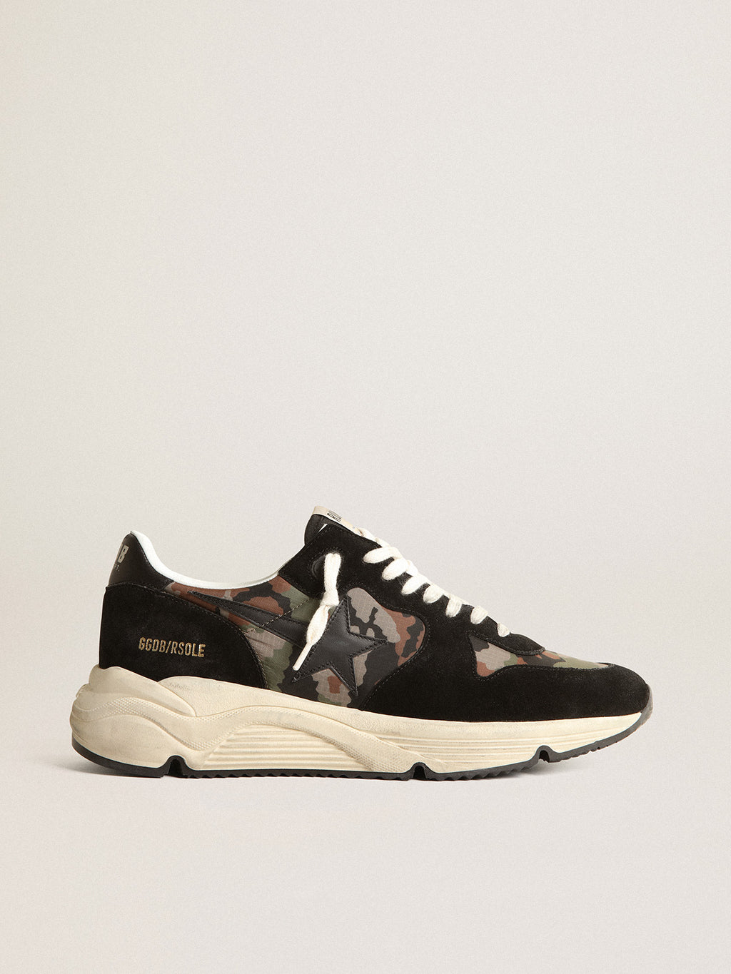 Men's Running Sole in nylon ripstop with camouflage print| Golden Goose