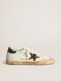 Super-Star Penstar with leopard pony skin star and green heel tab| Golden Goose