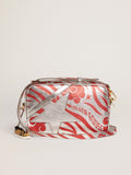 Women's Star Bag in silver leather with star and tiger-striped CNY| Golden Goose