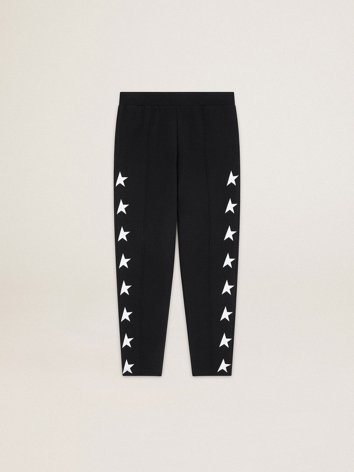 Men's black joggers with white stars| Golden Goose