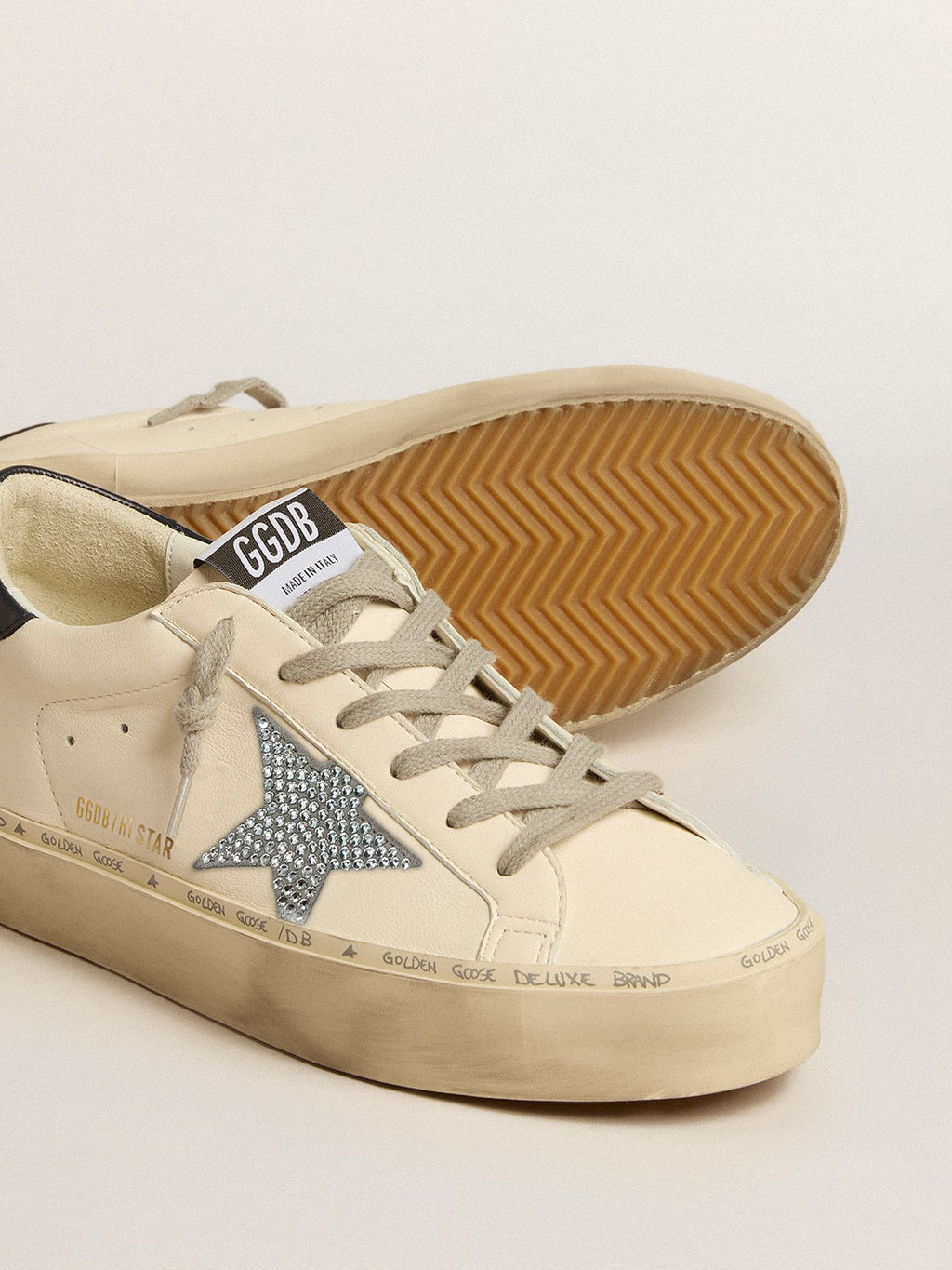 Hi Star in nappa with Swarovski crystal star and dark blue leather heel tab| Golden Goose