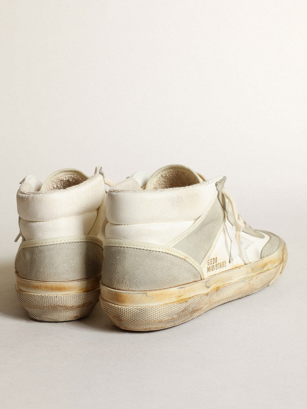Men's Mid Star with ice-gray suede inserts and white star| Golden Goose