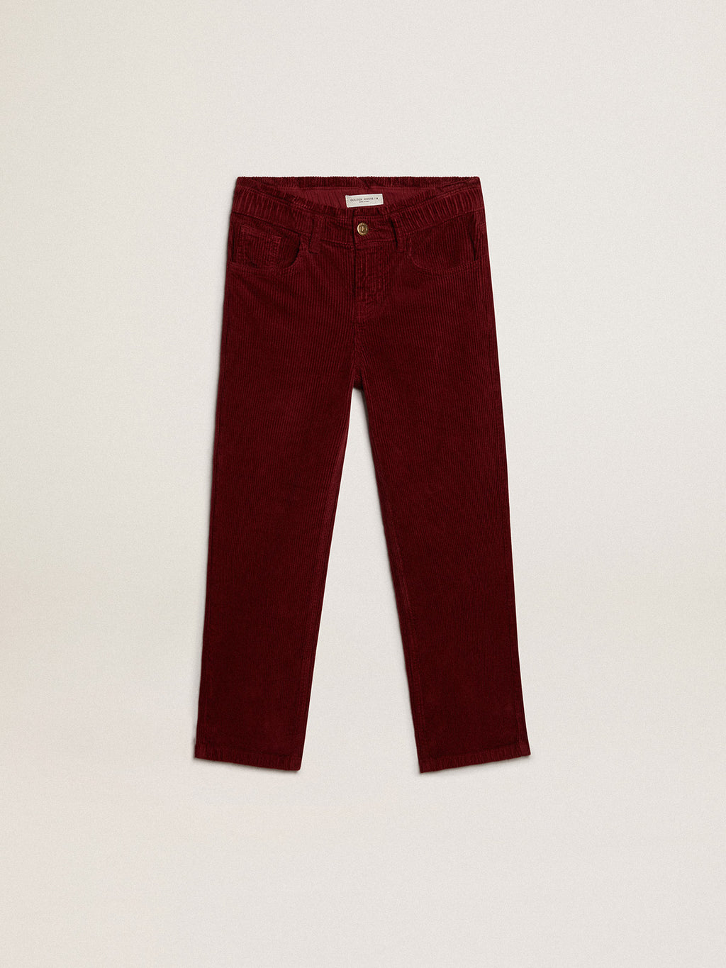 Burgundy cotton wide-leg pants| Golden Goose