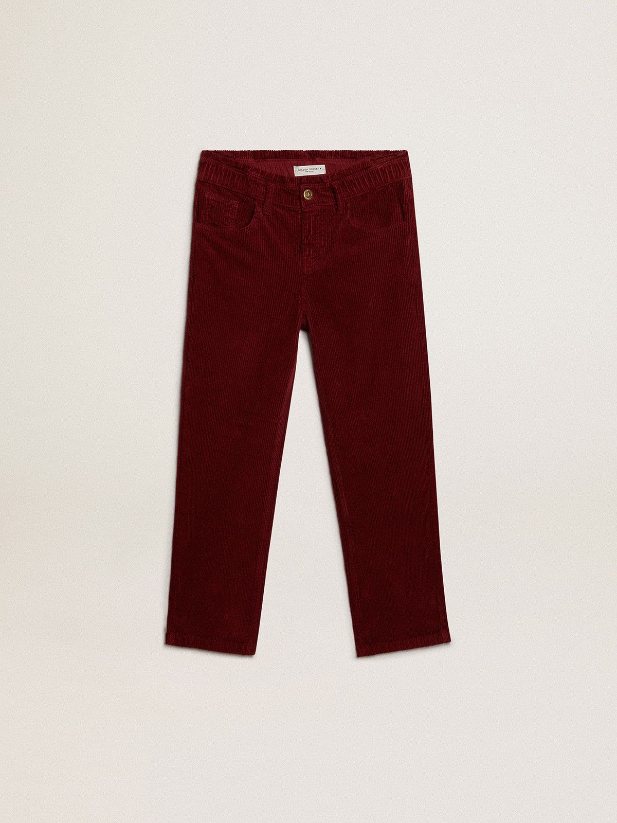 Burgundy cotton wide-leg pants| Golden Goose
