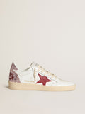 Ball Star LTD with red leather star and pink glitter heel tab| Golden Goose