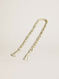 Butter-colored braided fabric charm with brass chain| Golden Goose