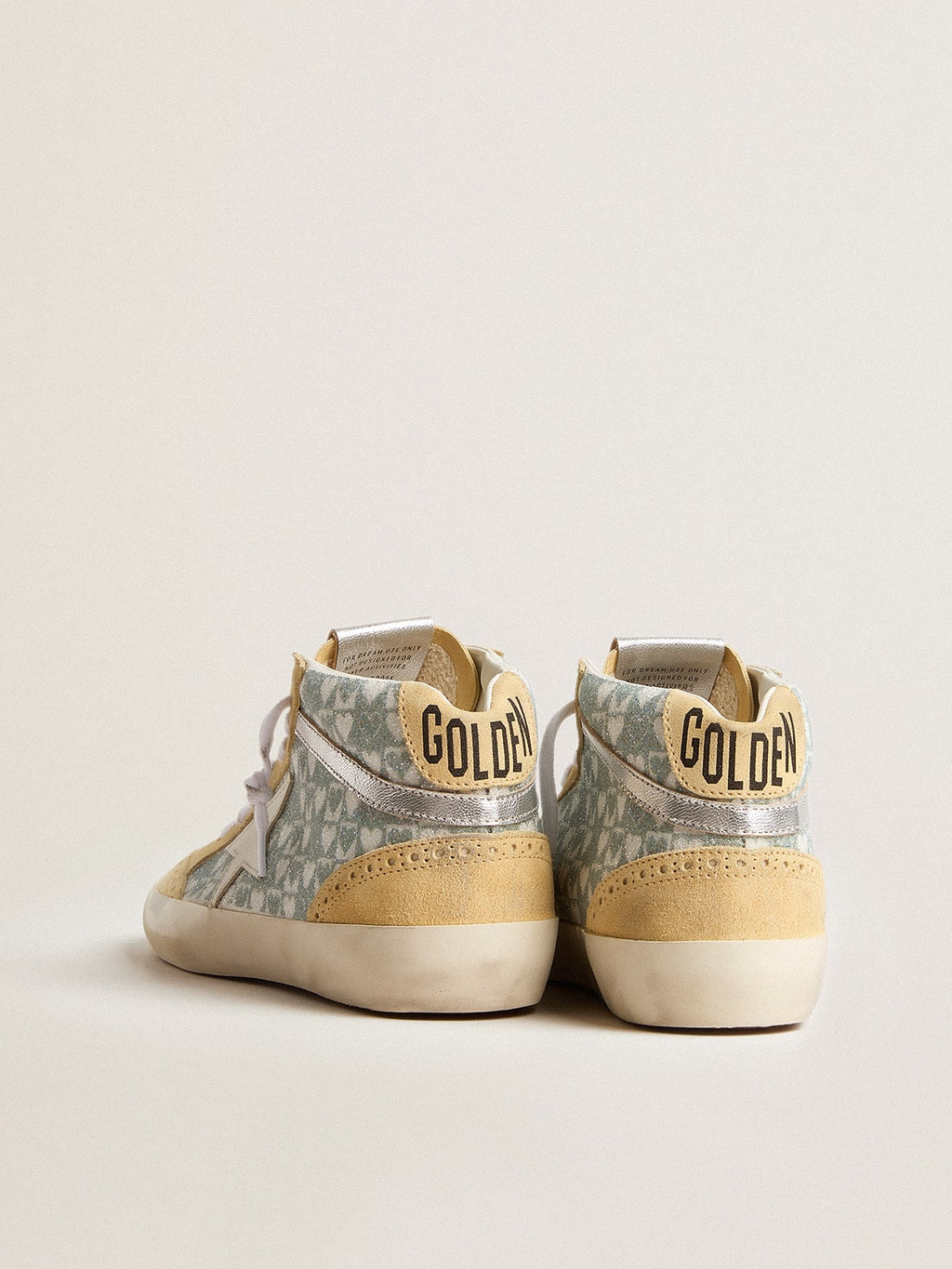 Mid Star with heart print in Swarovski crystals and silver flash| Golden Goose