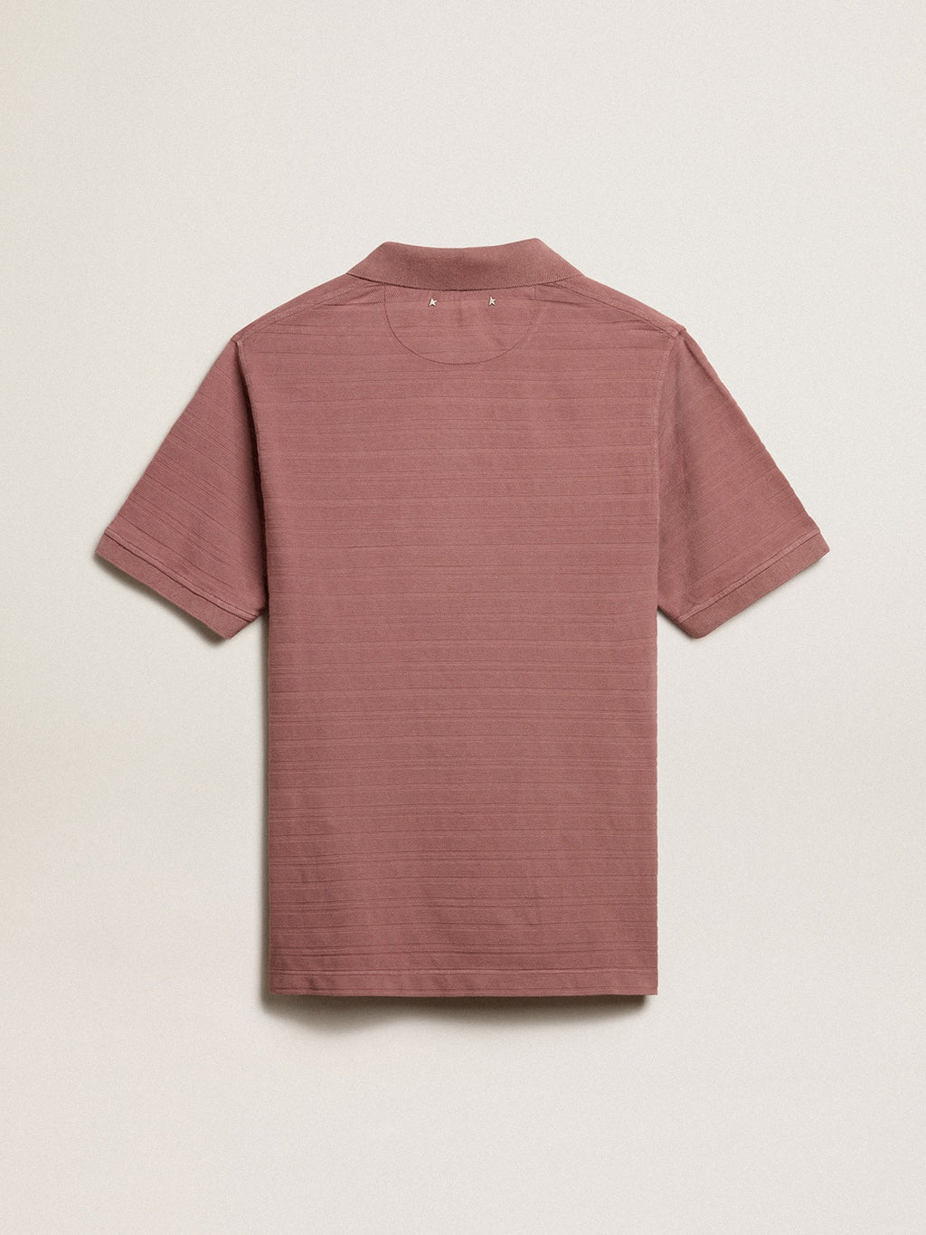 Taupe pink-colored cotton piquet polo shirt| Golden Goose