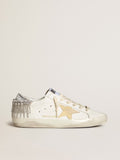 Super-Star LTD with suede star and leather heel tab with crystals| Golden Goose