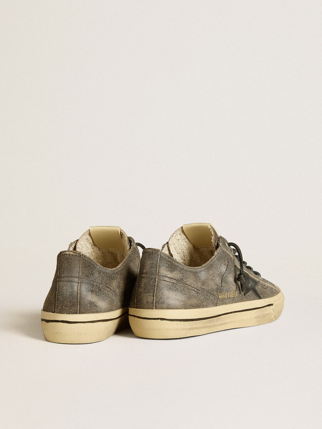 Men's V-Star in black suede with black leather star| Golden Goose