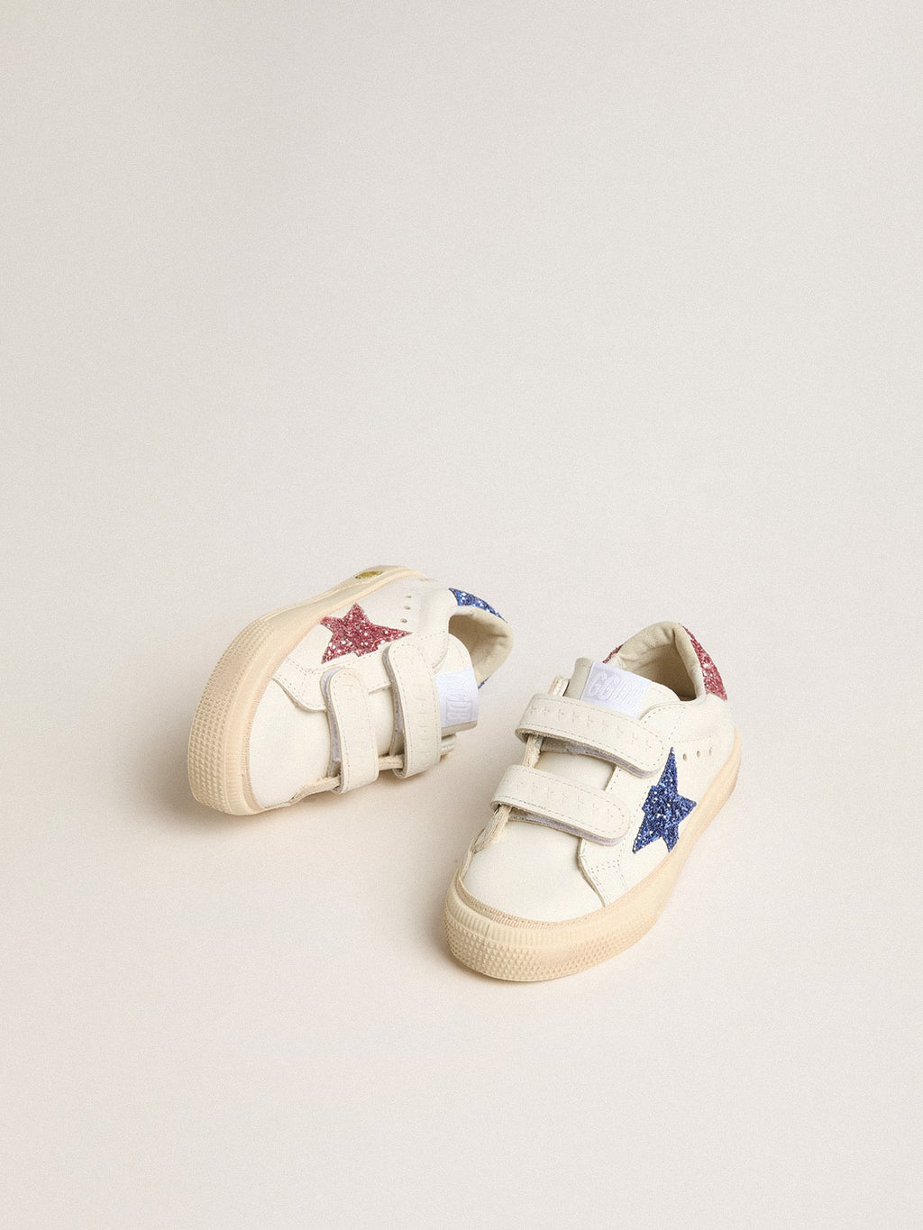 Young May School in leather with glitter star and heel tab| Golden Goose