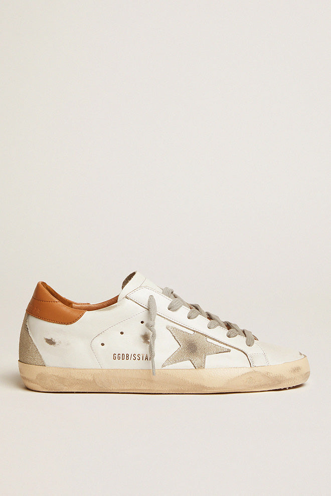 Men's Super-Star sneakers with suede star and brown heel tab| Golden Goose