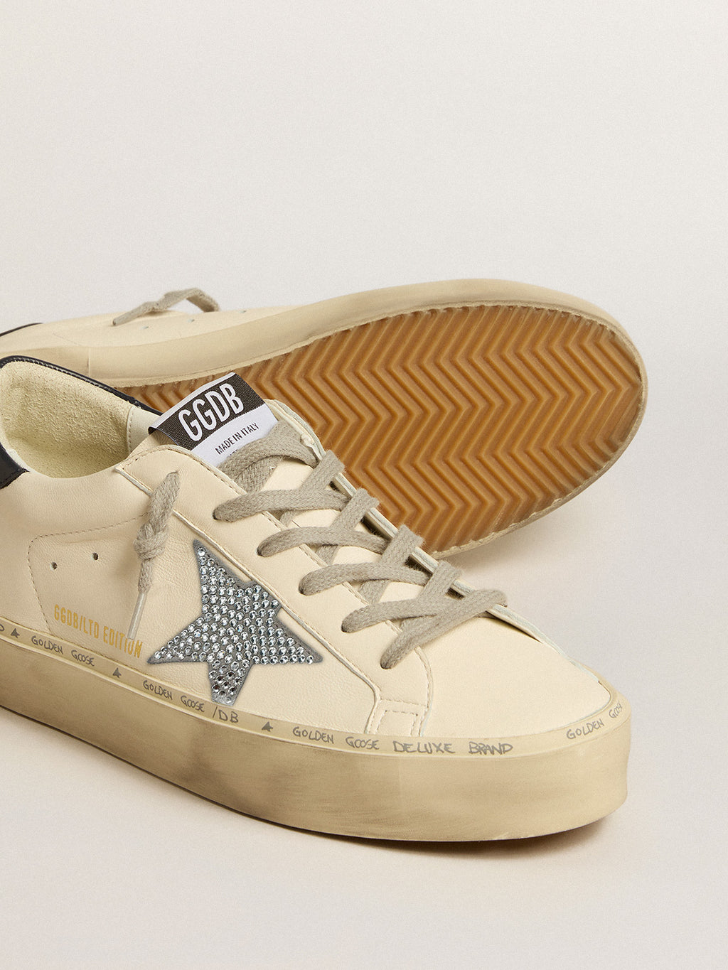 Hi Star LTD in nappa with crystal star and dark blue heel tab| Golden Goose