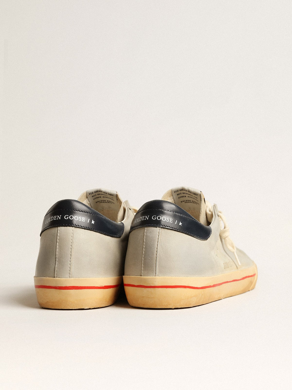 Super-Star in gray nubuck with perforated star and blue heel tab| Golden Goose