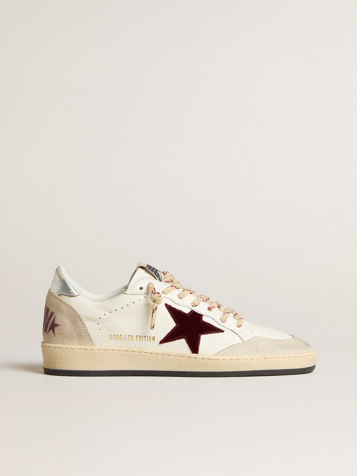 Men's Ball Star Mountain LTD in leather with burgundy velvet star| Golden Goose
