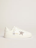 Women's Purestar in white leather with silver crystal star| Golden Goose