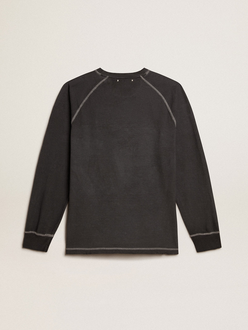 Anthracite T-shirt with white lettering on the front| Golden Goose