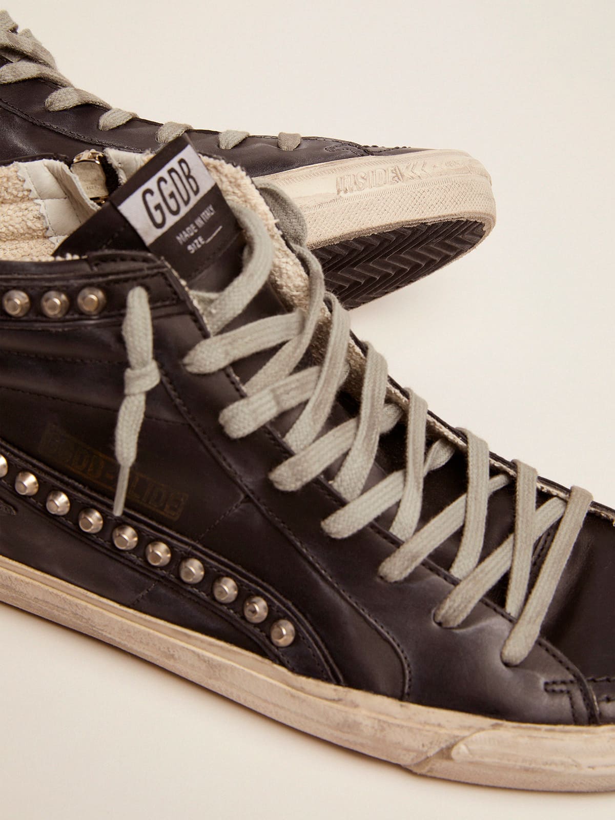 Men's Slide black with studs| Golden Goose