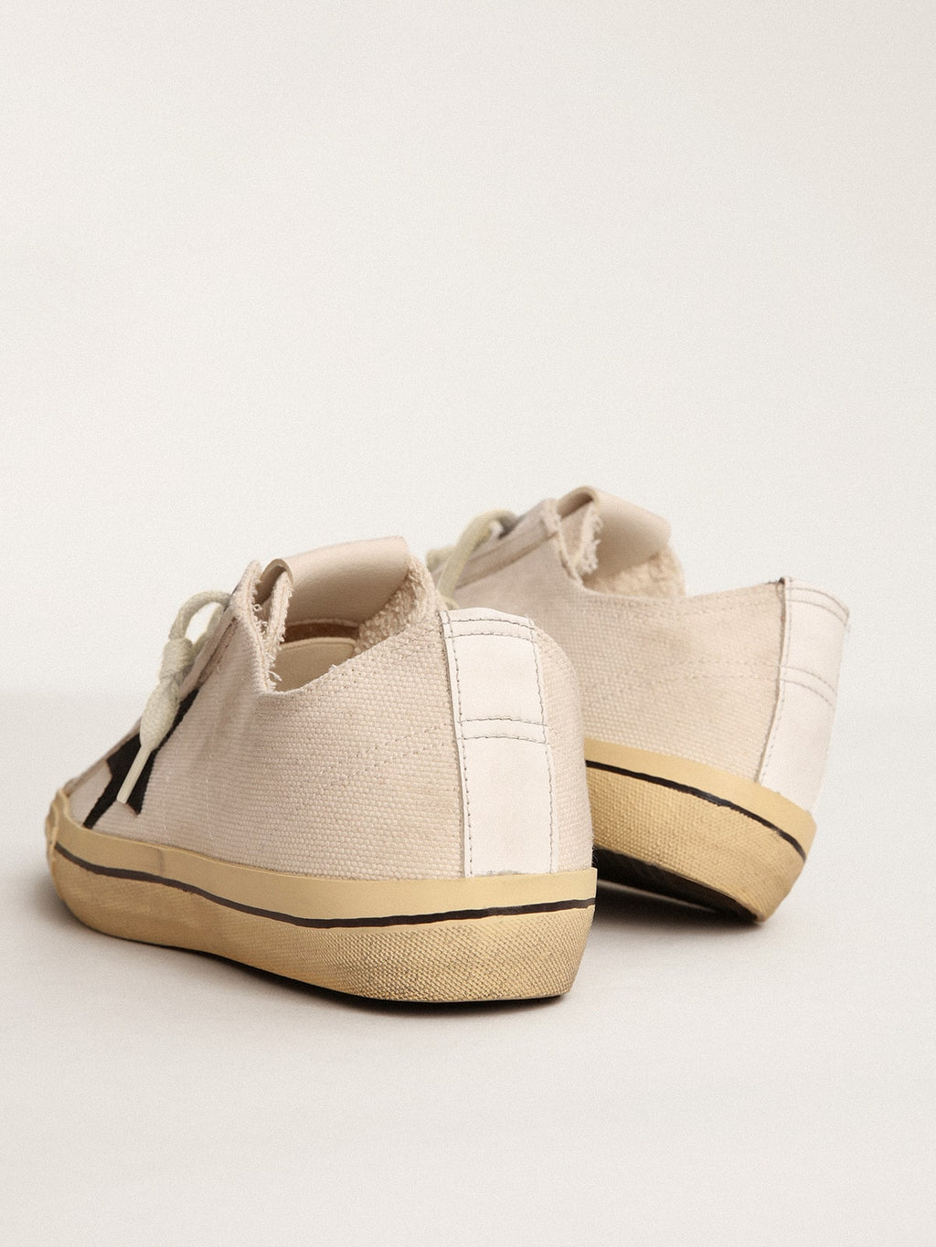 Women's V-Star LTD with black suede star and embroidered lettering| Golden Goose