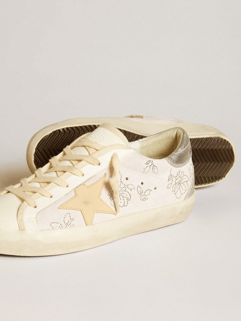 Super-Star LTD with Swarovski crystals and smoke gray leather star| Golden Goose