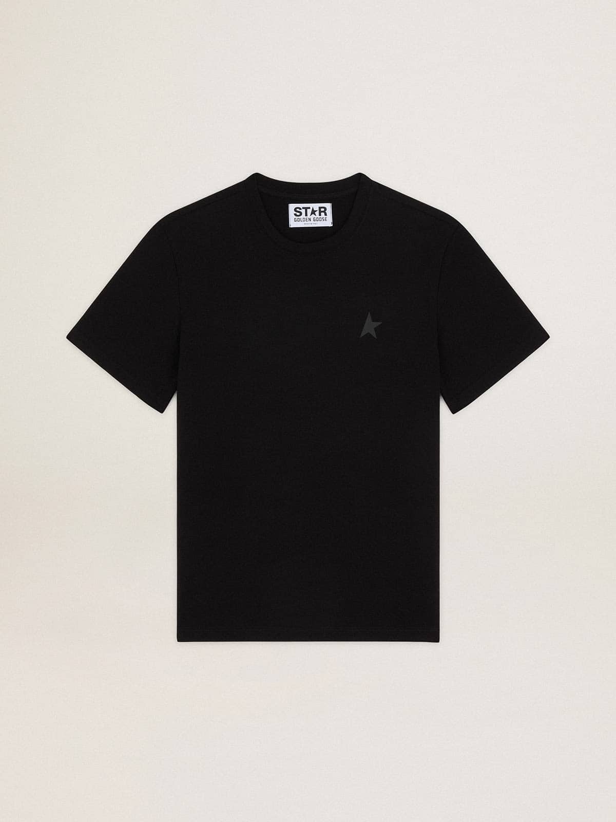 Black Star Collection T-shirt with tone-on-tone star on the front| Golden Goose