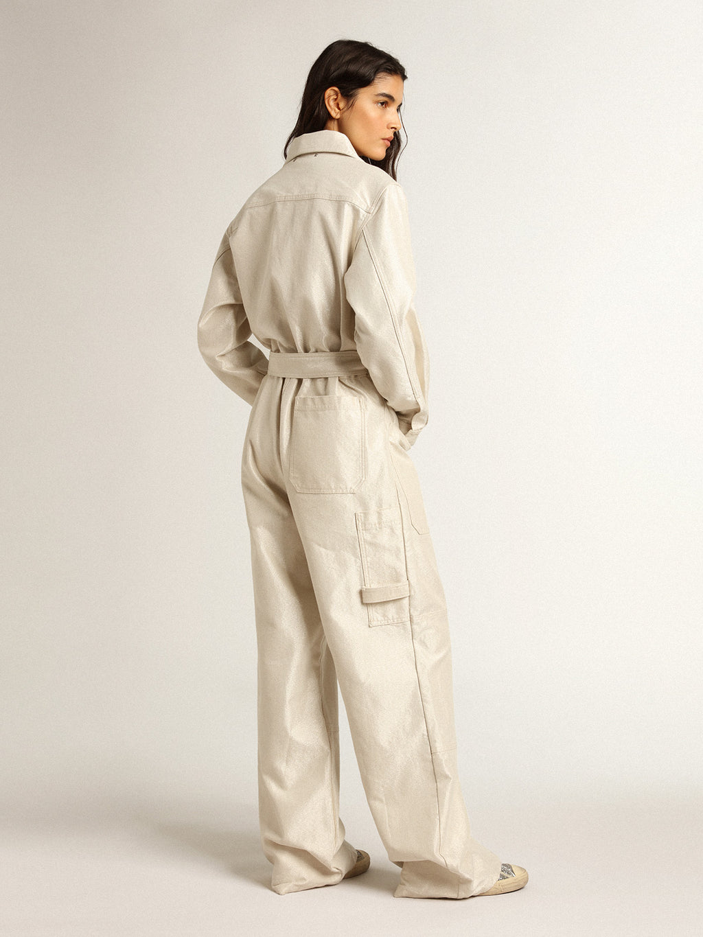 Golden white denim jumpsuit| Golden Goose