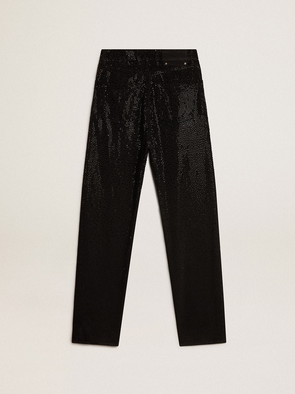Women's cotton denim pants with shaded-effect crystal decoration| Golden Goose