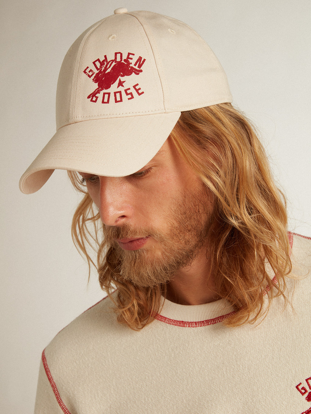 Heritage white baseball cap with CNY logo| Golden Goose