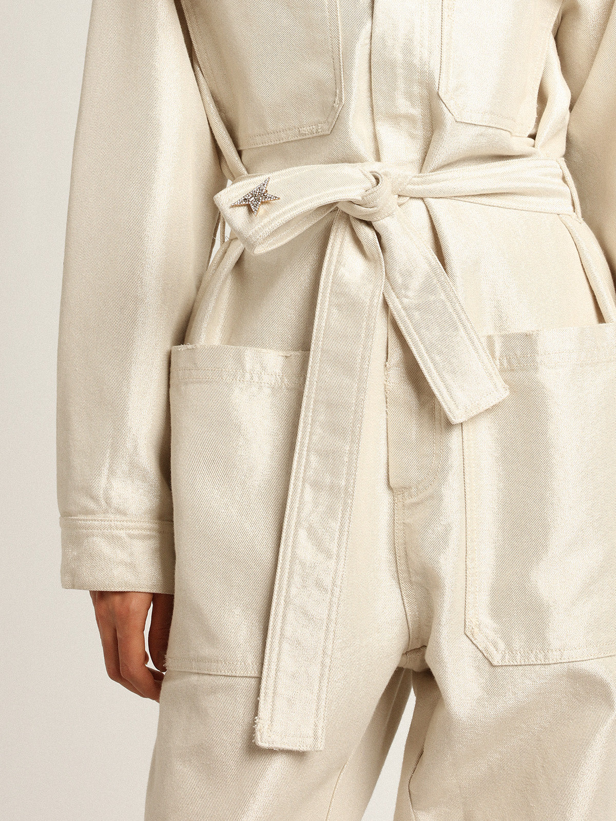 Golden white denim jumpsuit| Golden Goose