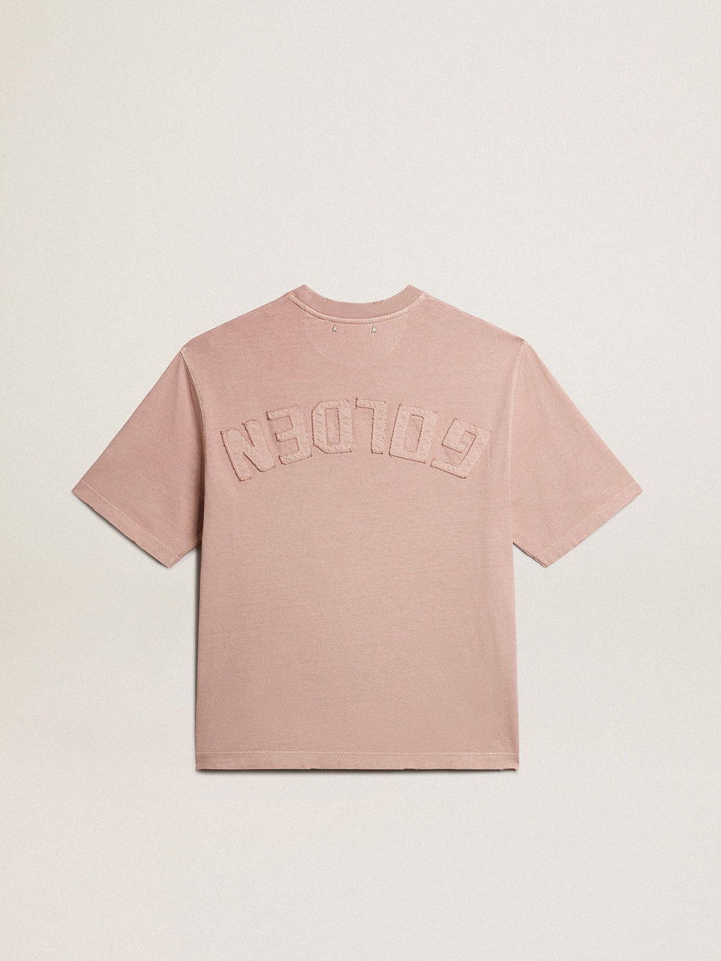 Powder-pink T-shirt with reverse logo on the back - Jersey Capsule| Golden Goose