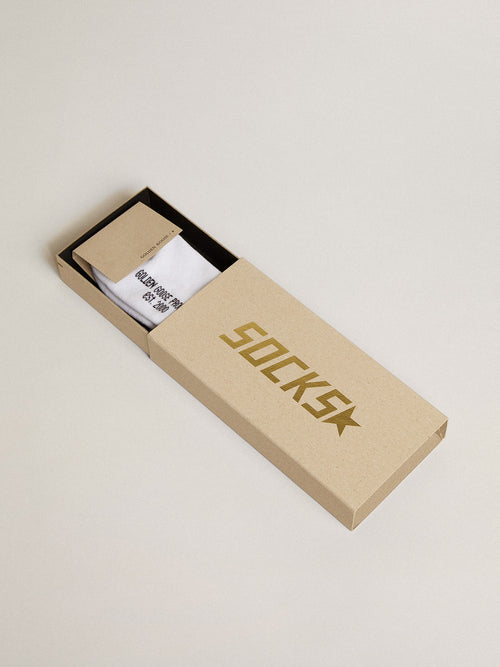 Cotton socks with distressed finishes, knee-high effect| Golden Goose