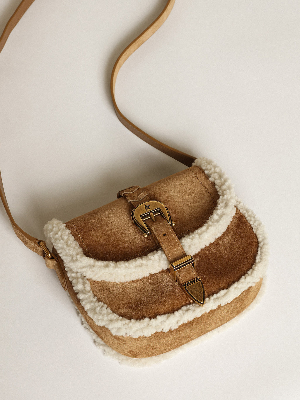 Women's Rodeo Bag in suede with shearling details| Golden Goose