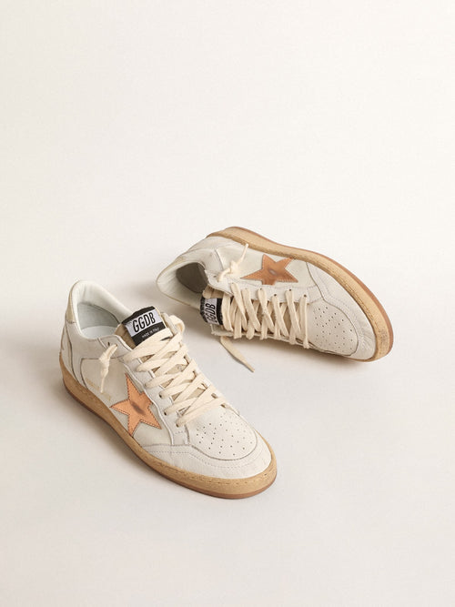 Ball Star LTD in canvas and nappa with bronze metallic leather star| Golden Goose