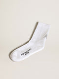 White socks with crystal star on the back| Golden Goose