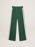 Women's bright green joggers with band and stars| Golden Goose