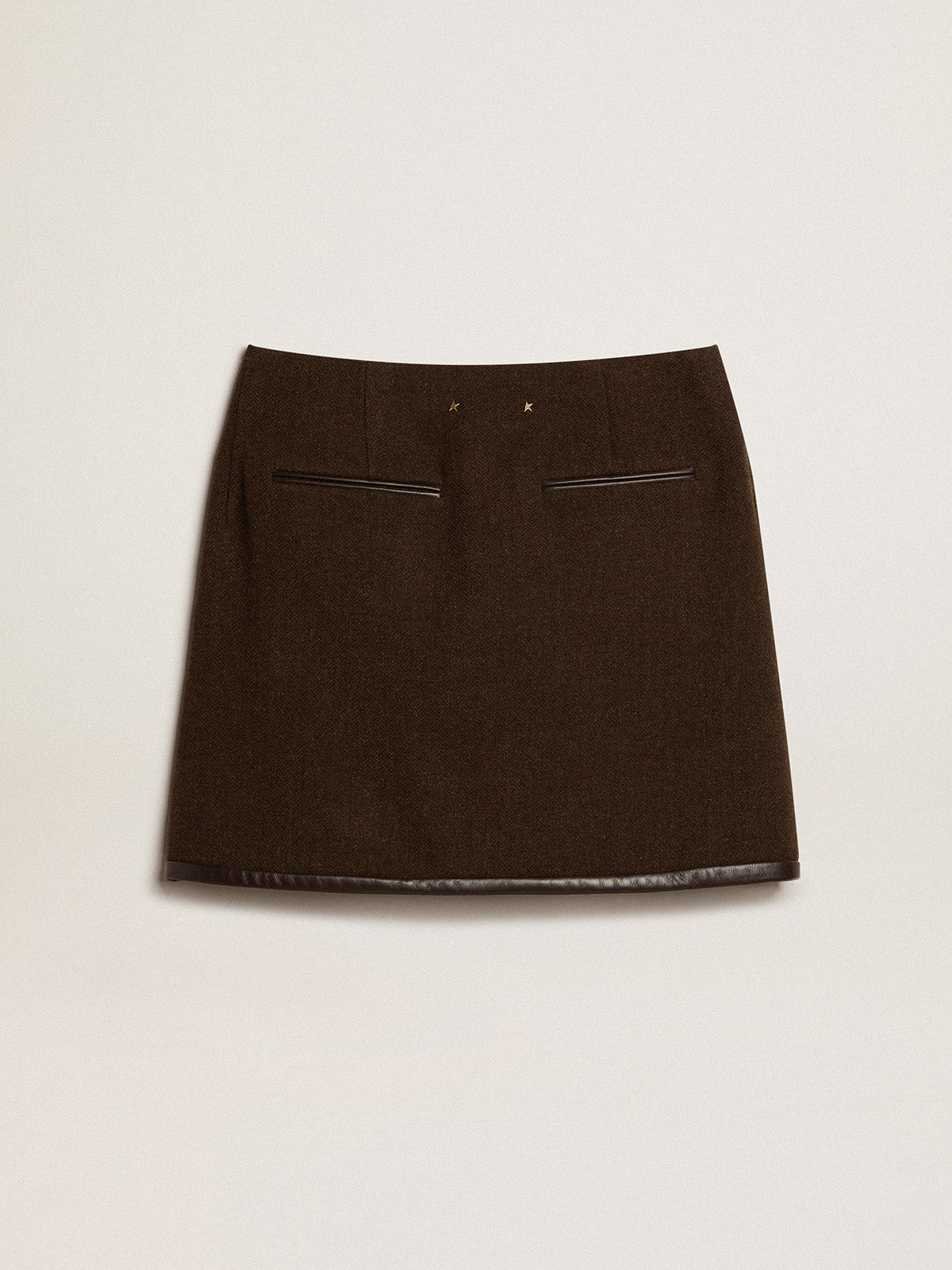 Bark-colored wool miniskirt| Golden Goose