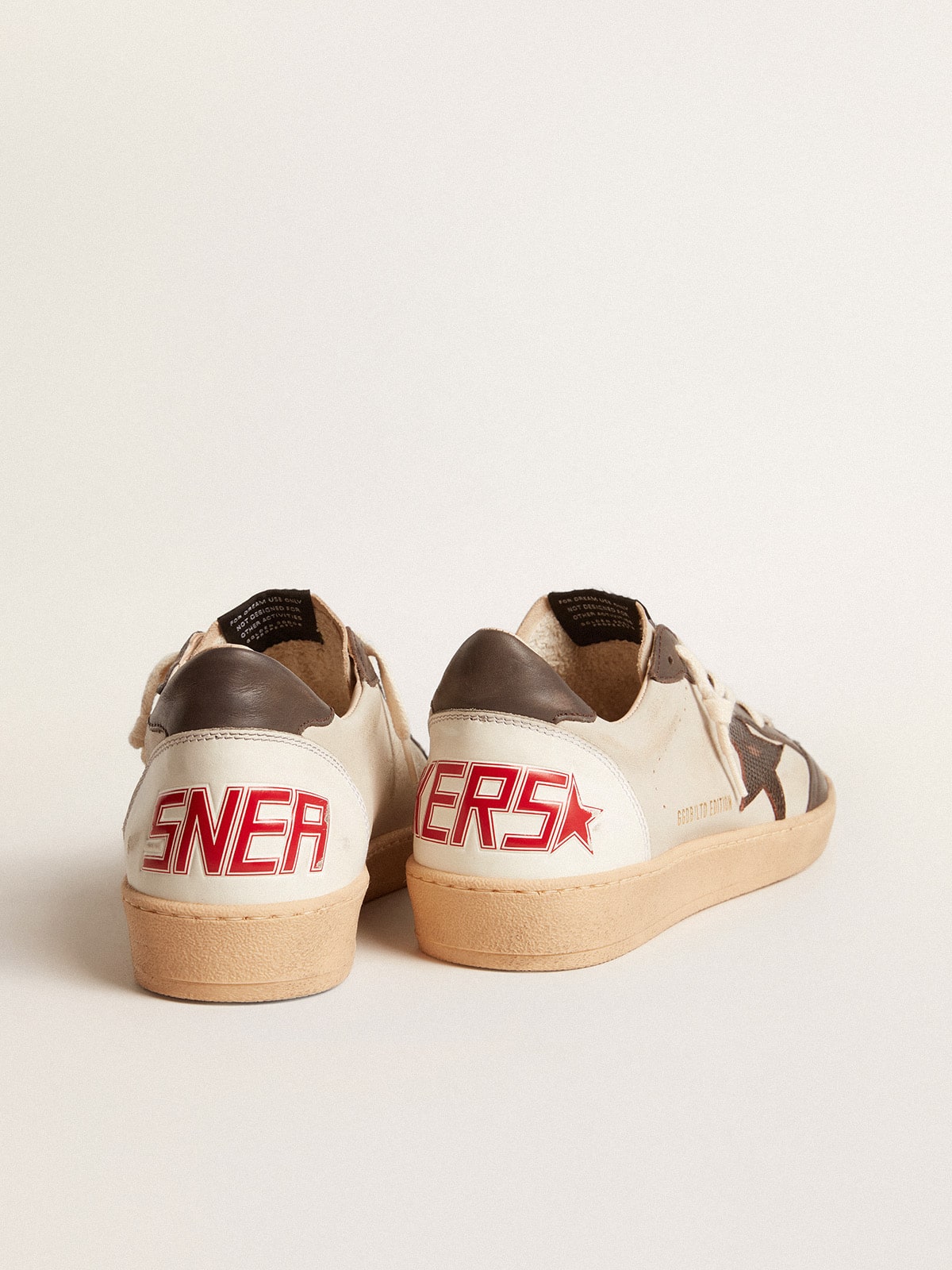 Men's Ball Star LTD in nappa with brown star and gray leather heel tab| Golden Goose