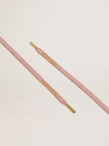 Pink cotton laces with contrasting gold logo| Golden Goose