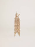 Women's single drop earring in antique gold color with decorative crystals| Golden Goose