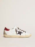 Women's Super-Star in nappa with glitter star and red nappa heel tab| Golden Goose