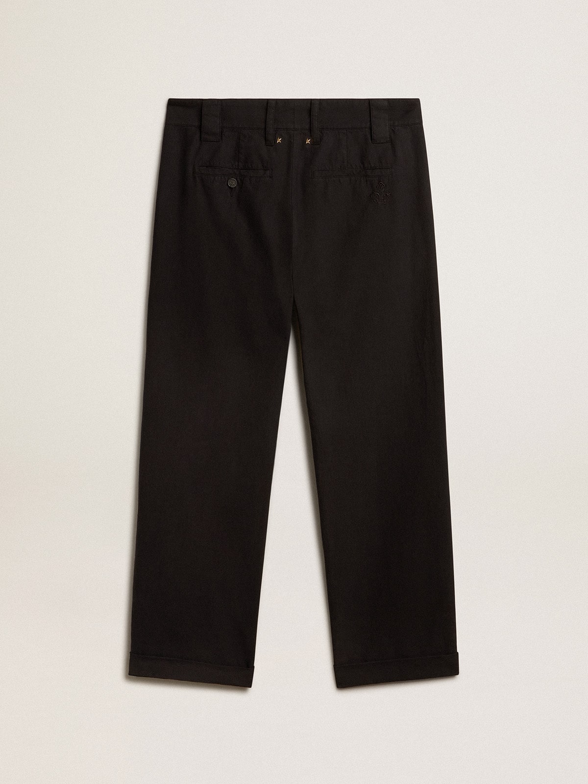 Men's black cotton chinos| Golden Goose