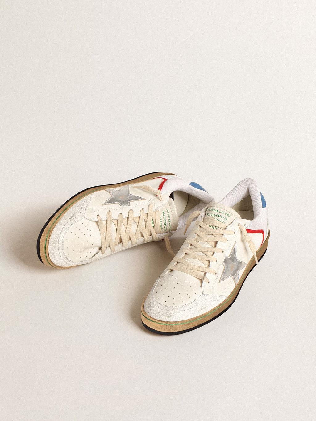 Ball Star in nappa and mesh with silver metallic leather star| Golden Goose